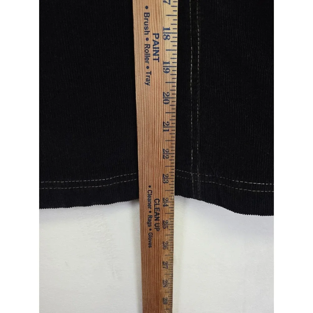 Y2K French Cuff Corduroy Jacket‎ Womens L Black Sherpa Lined Grunge Cozy Fall